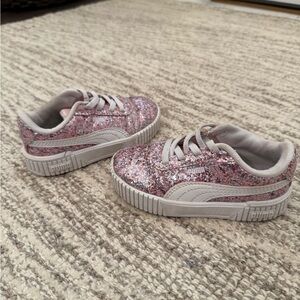 Puma Kids Sparkle Sneakers - Pink Glitter and White